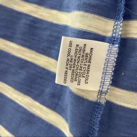 New Directions Blue & White Striped Open Cardigan with 3/4 Length Sleeves - Picture 7 of 8